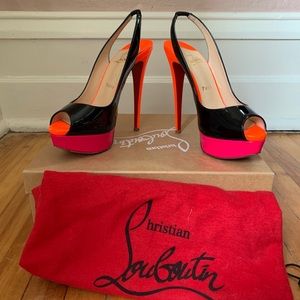 Louboutin Lady Peep Sling Heels